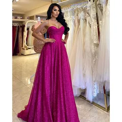 Sexy Rosy Pink Prom Dresses Spaghetti Glitter Evening Gowns Pleats Lace Up Back Formal Red Carpet Long Special Occasions Dress