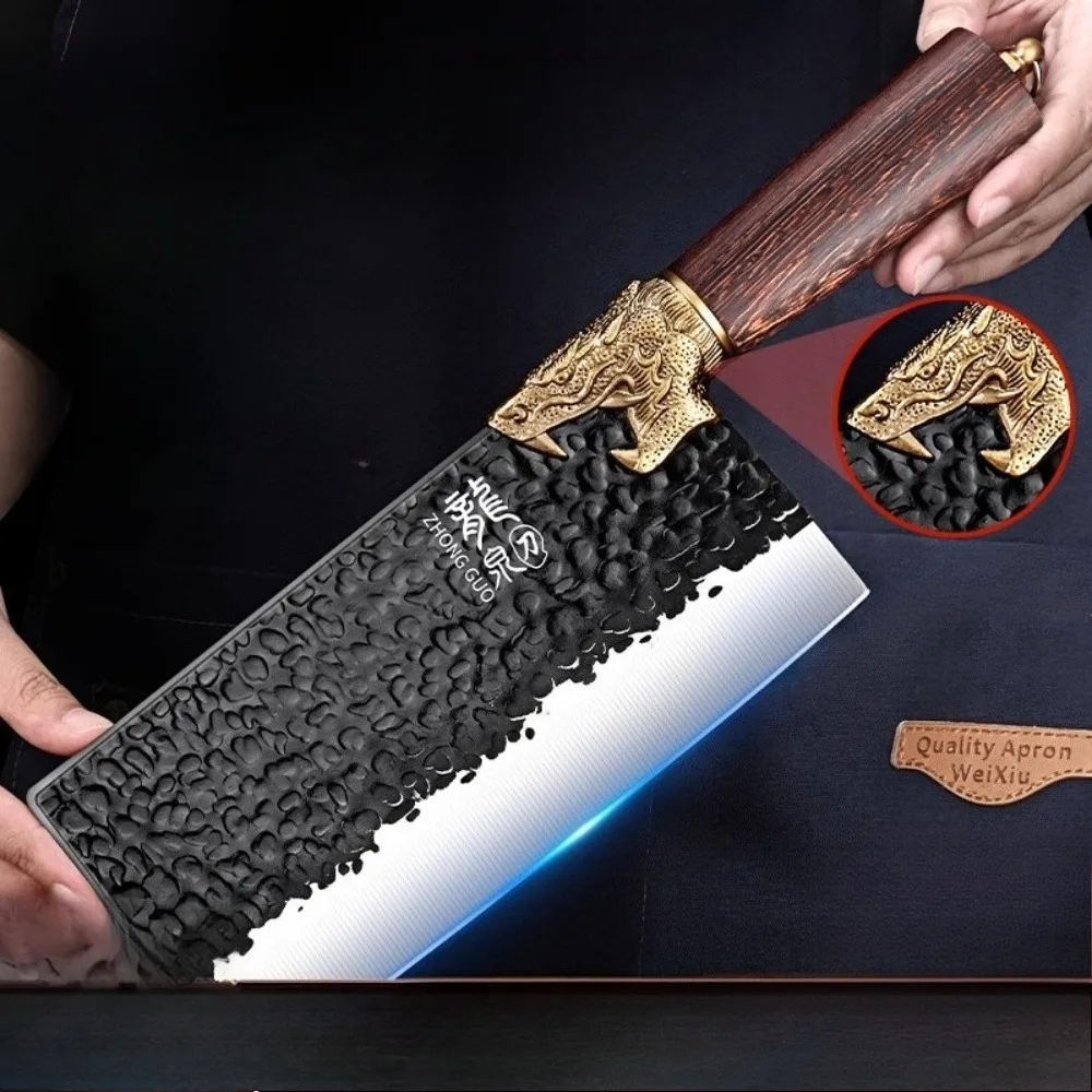 Cuchillo de cocina Cuchillo de chef forjado a mano Cuchillos de cocina profesionales para carne, huesos y frutas, perfecto para cocina comercial