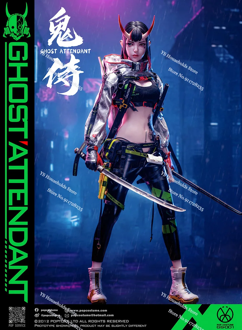 POP KOSTUUM GS-001 1/6 Collectible Ghost Attendant Girl Action Figure Tattoo Body Design Delicate 12 "Vrouwelijke Beeldje Pop Geschenken