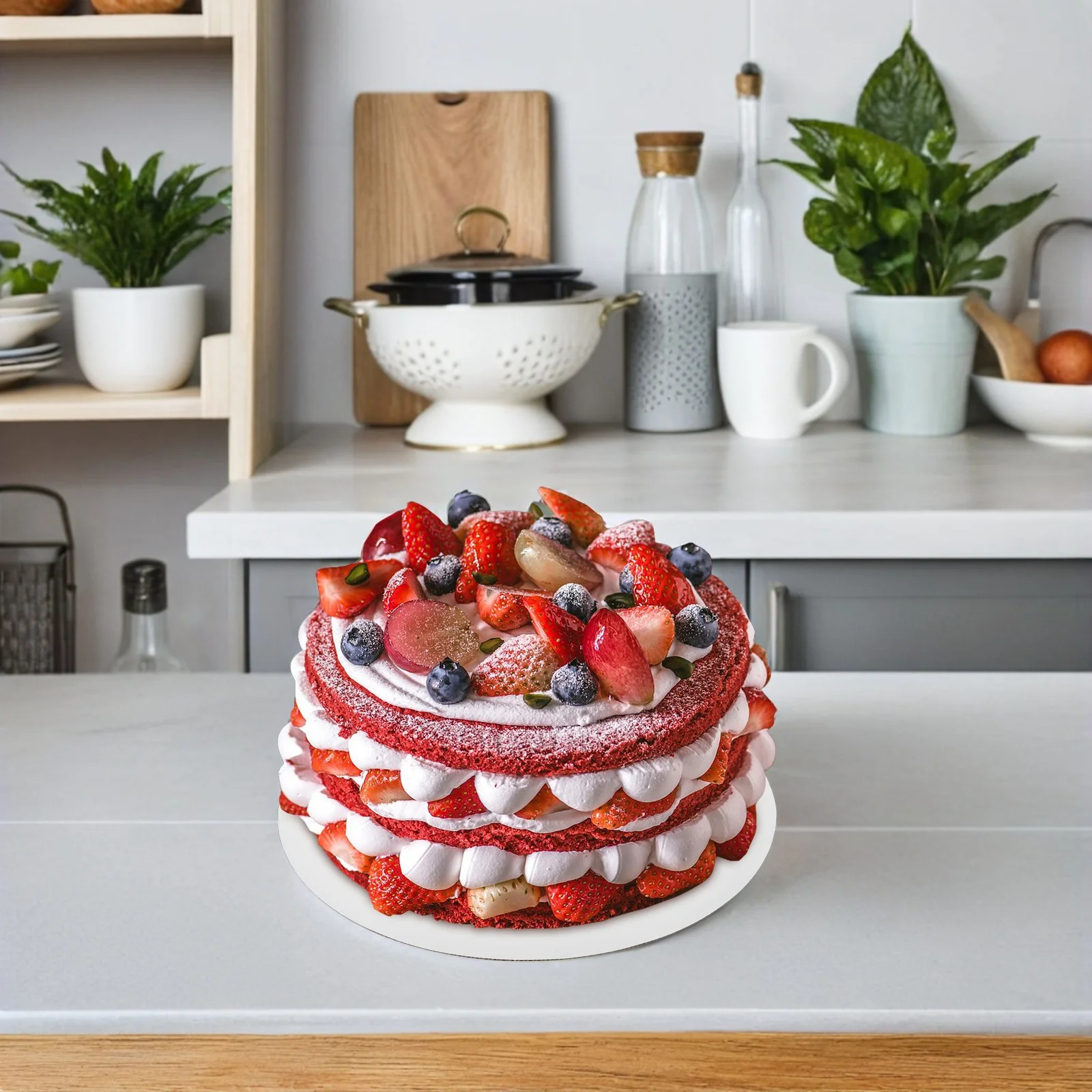 

25pcs Cake Boards 12 Inch Round White Sturdy Corrugated Cardboard Base Greaseproof For Birthday Wedding Cakes Cake Dessert Board