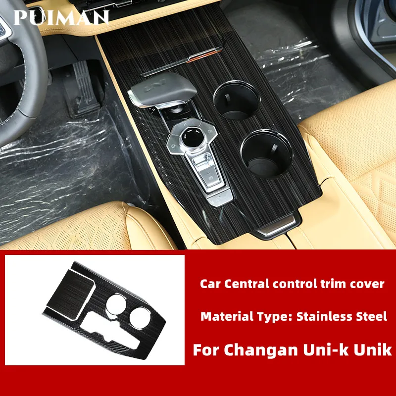 Stainless Wire drawing Interior Trim For Changan Uni-k Unik 2021 2022 Car Inner Armrest Air outlet Central Console Gear Shift