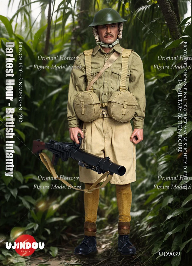 UJINDOU UD9039 1/6 Scale Soldier World War II British Infantry France 1940-Singapore 1942 Full Set 12'' Action Figure Doll