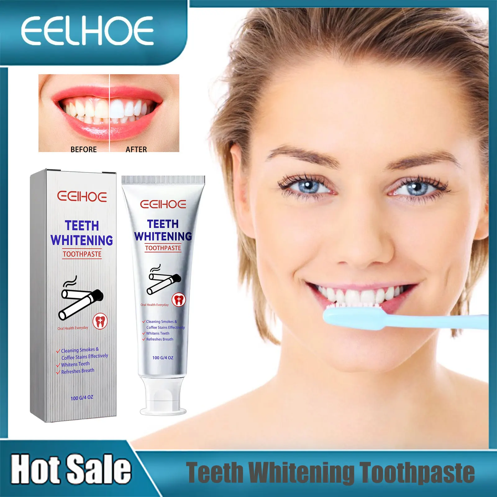 

Whitening Teeth Toothpaste Cleaning Smoke Stains Removing Yellow Tooth Bleaching Dental Hygiene Oral Gums Care Refreshing Breath