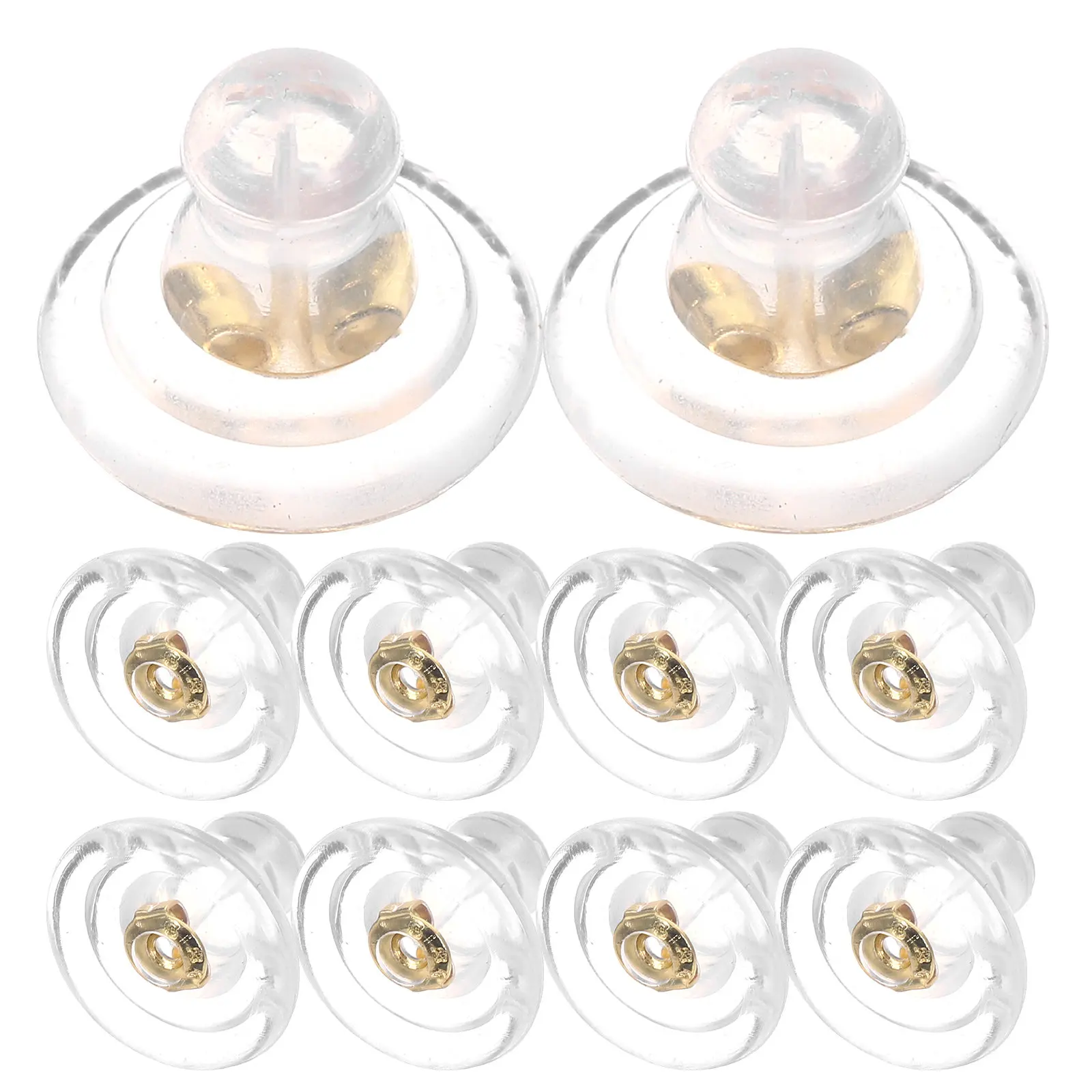 25Pcs Flying Saucer Silicone Earring Backs Clear Locking Safety Stoppers Support Heavy Stud Earrings Replacement
