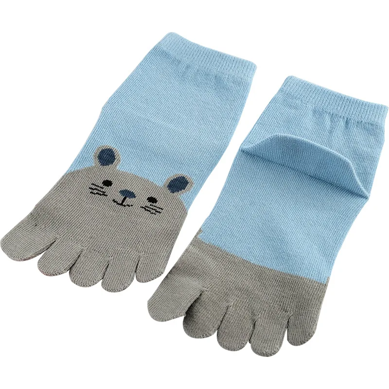 5 Paar süße Kinder fünf Finger Socken reine Baumwolle atmungsaktive lustige Tiere Cartoon Socken mit Zehen 3-7-10y Baby Jungen Mädchen