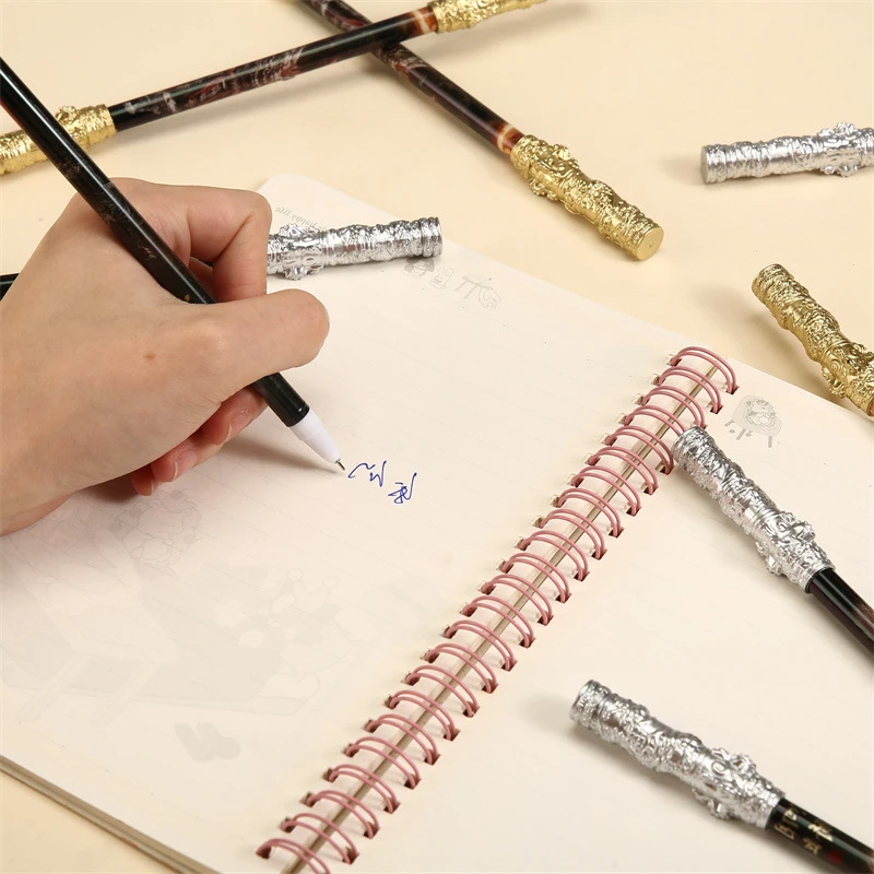 24Pcs Wholesale Creative Black Myth Wukong Golden Hoop Rotating Gel pens Student Fun Exquisite Stationery Back to school