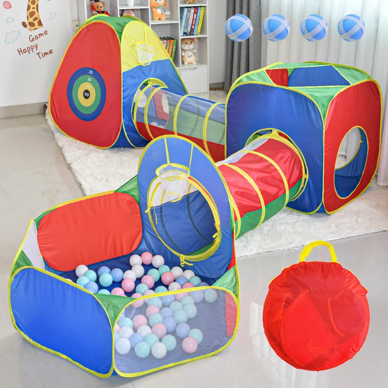 Tente de camping portable pour enfants, tente de plage pour enfants, piscine à balles océArabes, tente pop-up pour bébé, maison de jeu tunnel, 5 pièces par lot