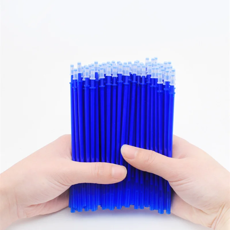 100 Pcs Erasable Gel Pen Rod Erasable Pen 0.38มม.หมึกสีดำ Office เครื่องเขียนโรงเรียนการเขียนเครื่องมือ