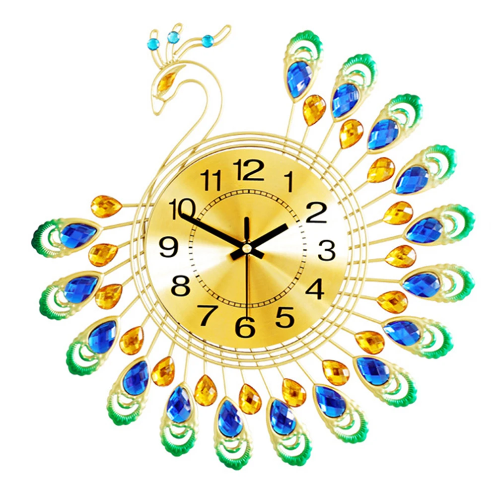 In Peacock Wall Clock Exquisite Craftsmanship Modern Art Peacock Wall Clock Features Quiet Environment Artwork Decoration