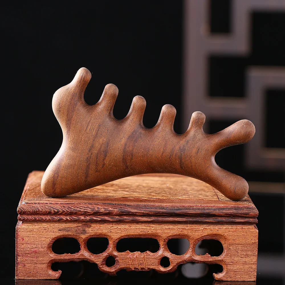 

Sandalwood Four in One Massage Comb Multi Functional Head Dredging Tool Meridian Brushing Facial Beauty Scraping Massage Comb