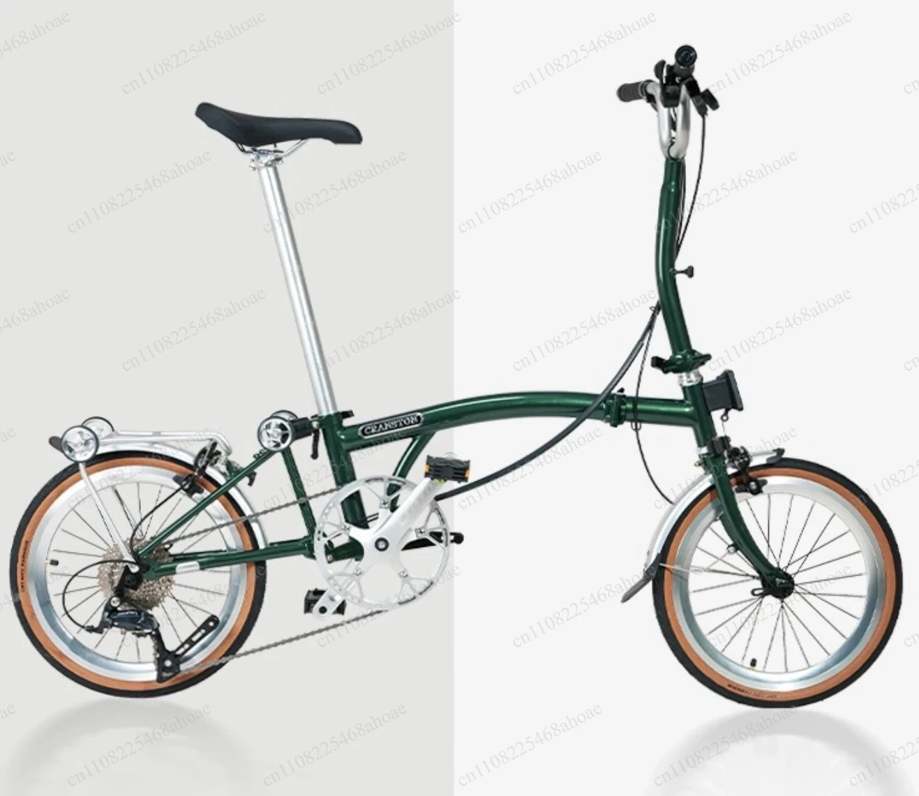 16 Inch Tri-folding Bike R9 9 Speed Lightweight Steel Frame M Bar Mini Foldable Bicycle