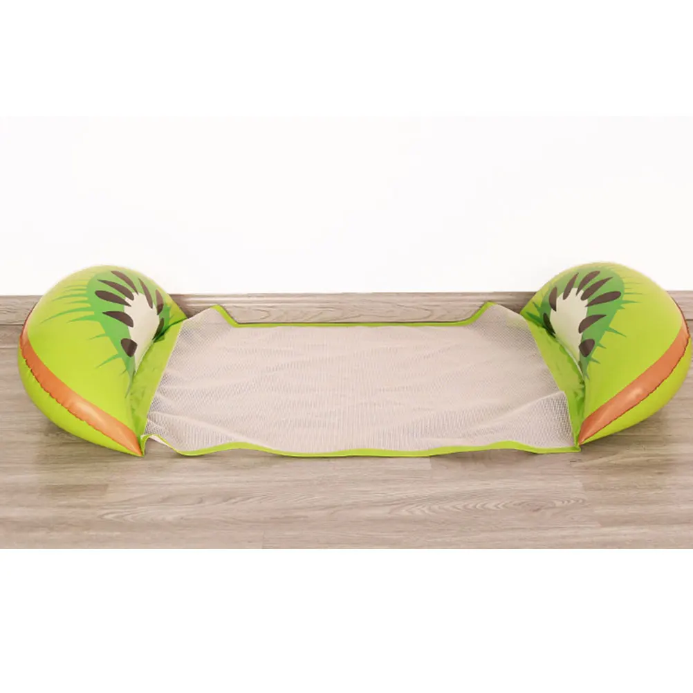 Lit flottant gonflable à motif de fruits verts, 1 pièce, tapis flottant de natation, conception de dossier, fournitures d'outils de natation pour fête à la piscine