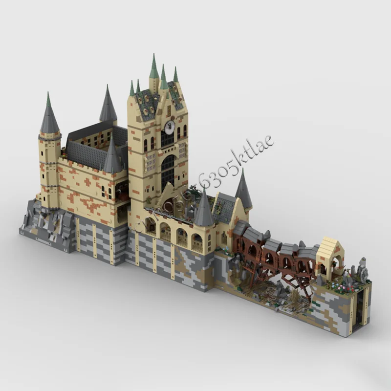8977ピース 魔法の城複合モデル 時計塔付き モジュール式ビルディングブロック 子供向け組み立てディスプレイ玩具 フェスティバルサプライズギフト