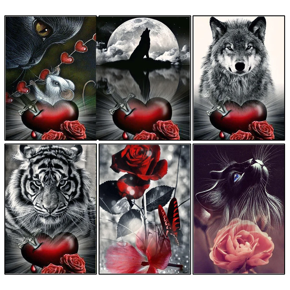 

Diamond Painting Animal Flower 5D Full Square Round Drill Diamond 3D Embroidery Cross Stitch Handmade Art Gift