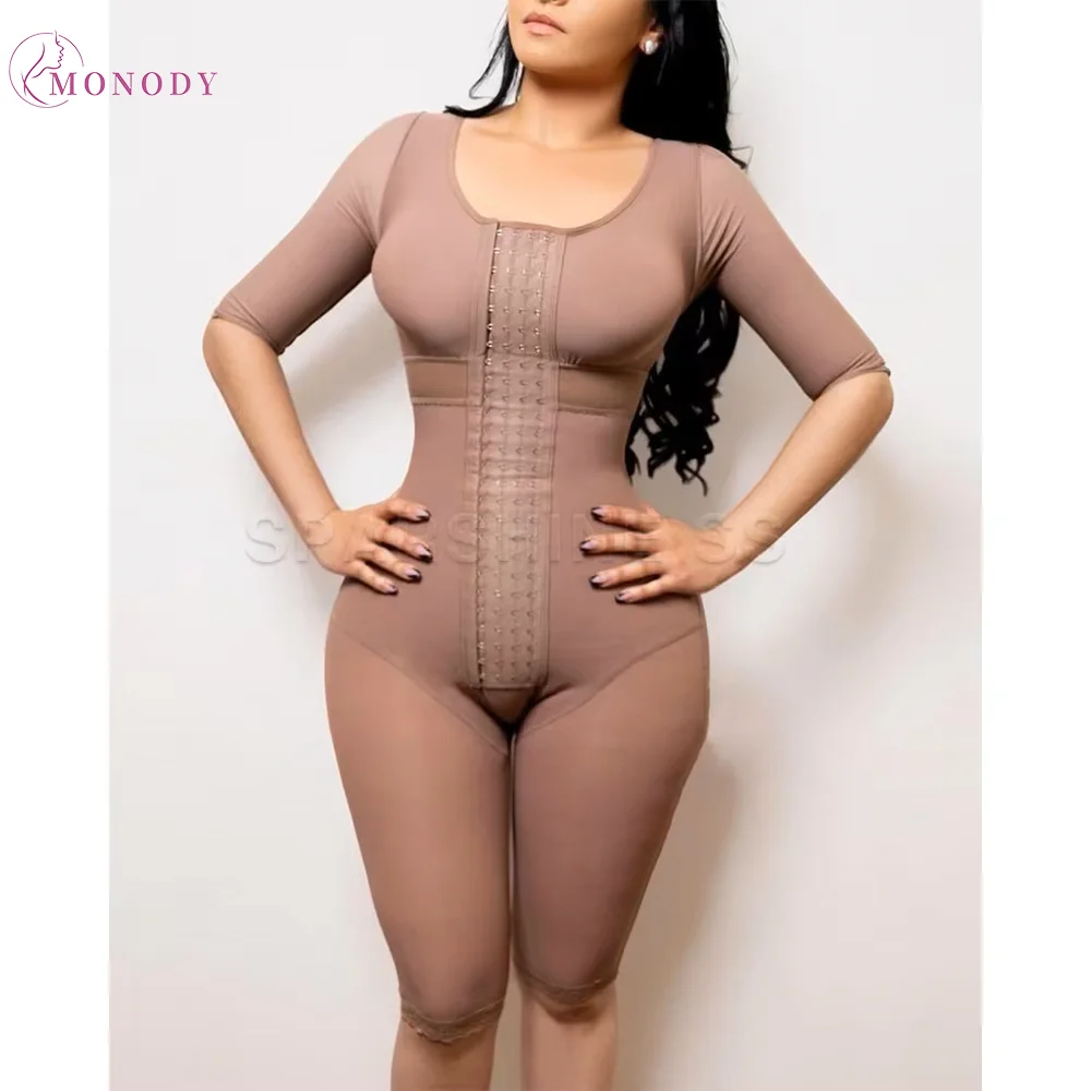 Fajas Colombianas High Compression Full Body Flatten Abdomen Body Shaper With Long Pants & Sleeves Slimming Shapewear