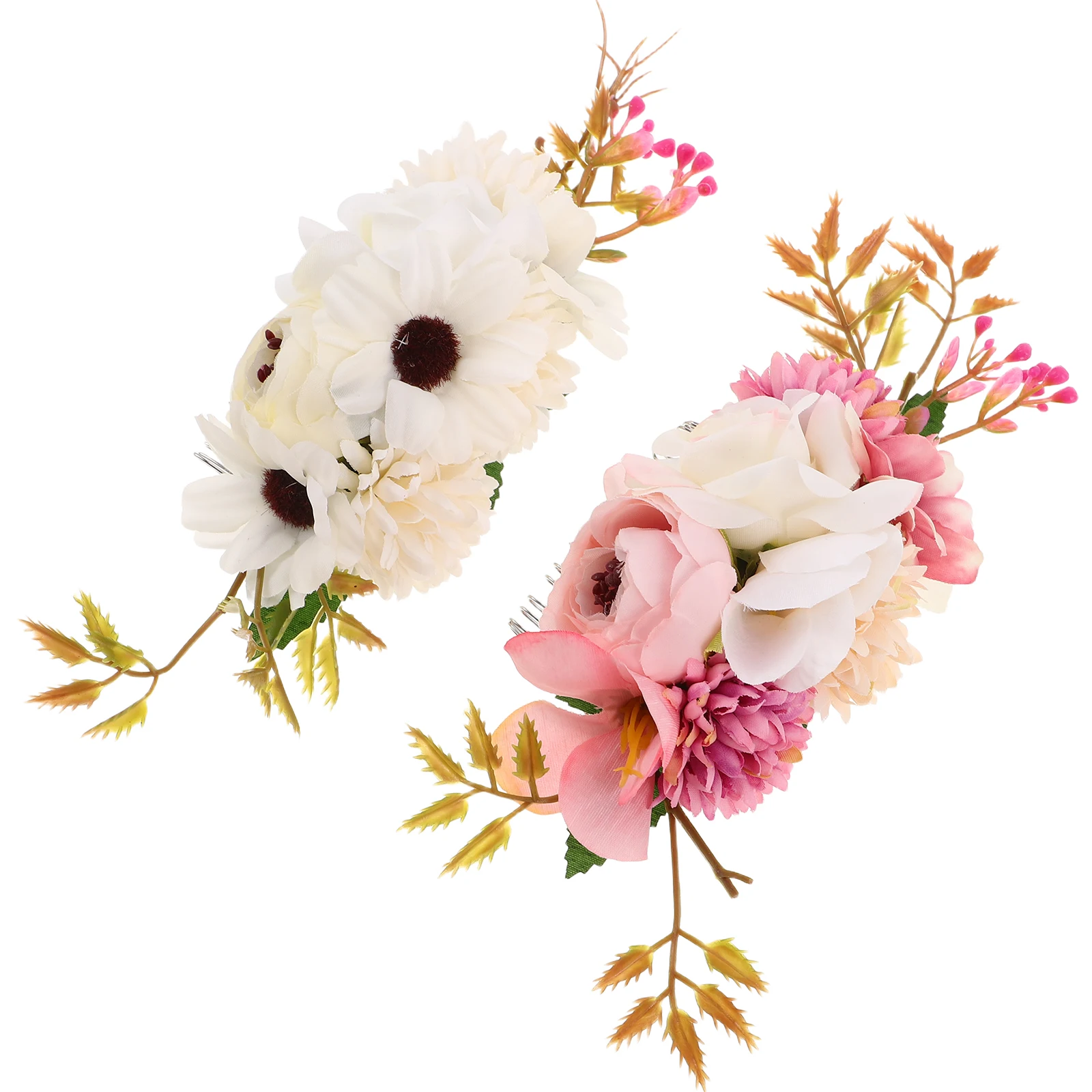 

Элегантная свадебная расческа для волос, 2 шт., свадебные аксессуары для волос с цветами, легкая декоративная вечеринка для невесты, серебряная свадебная расческа для невесты