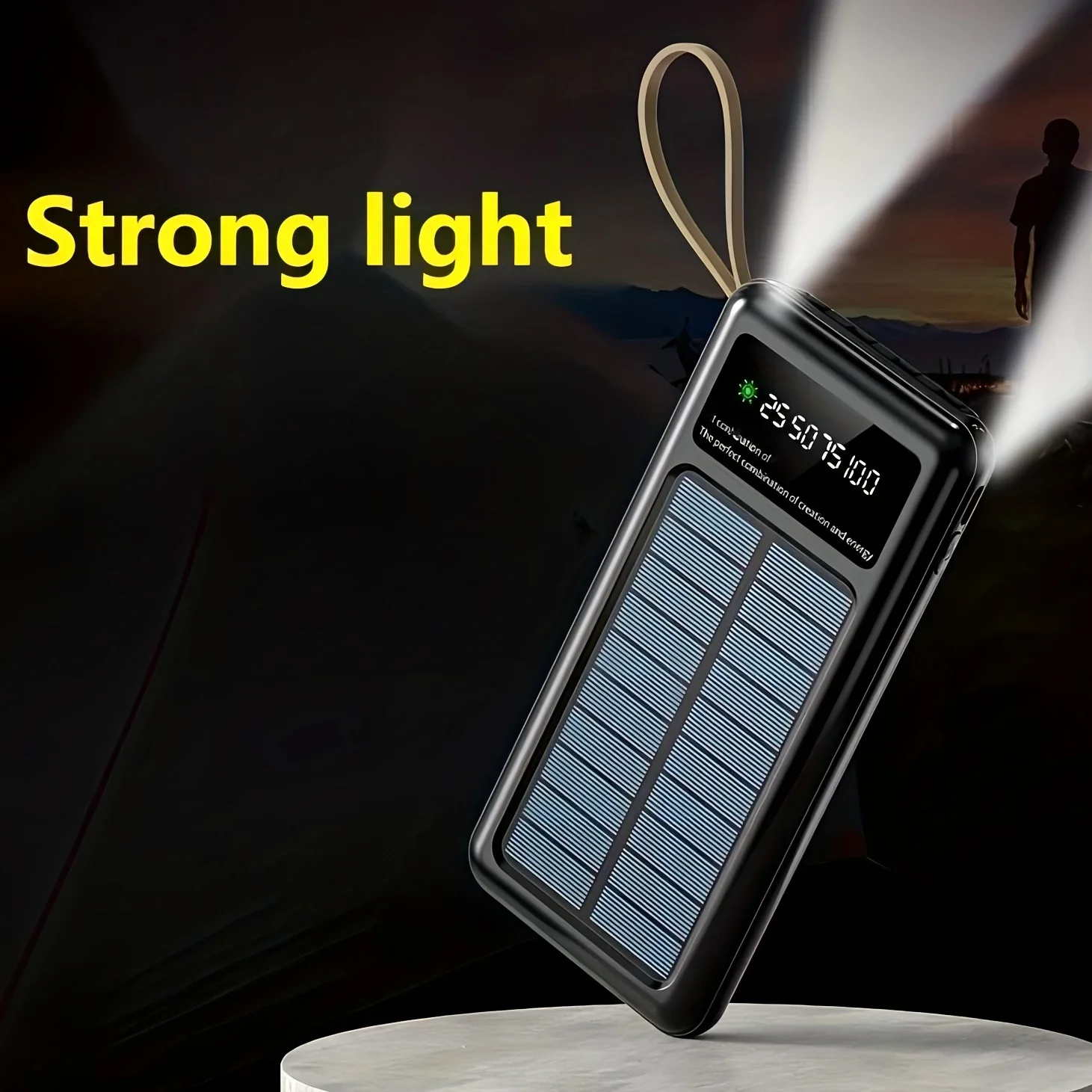 4 types suitable for night travel equipped with solar powered power banks Strong Light Mini Ultra Thin Mobile Power Bank