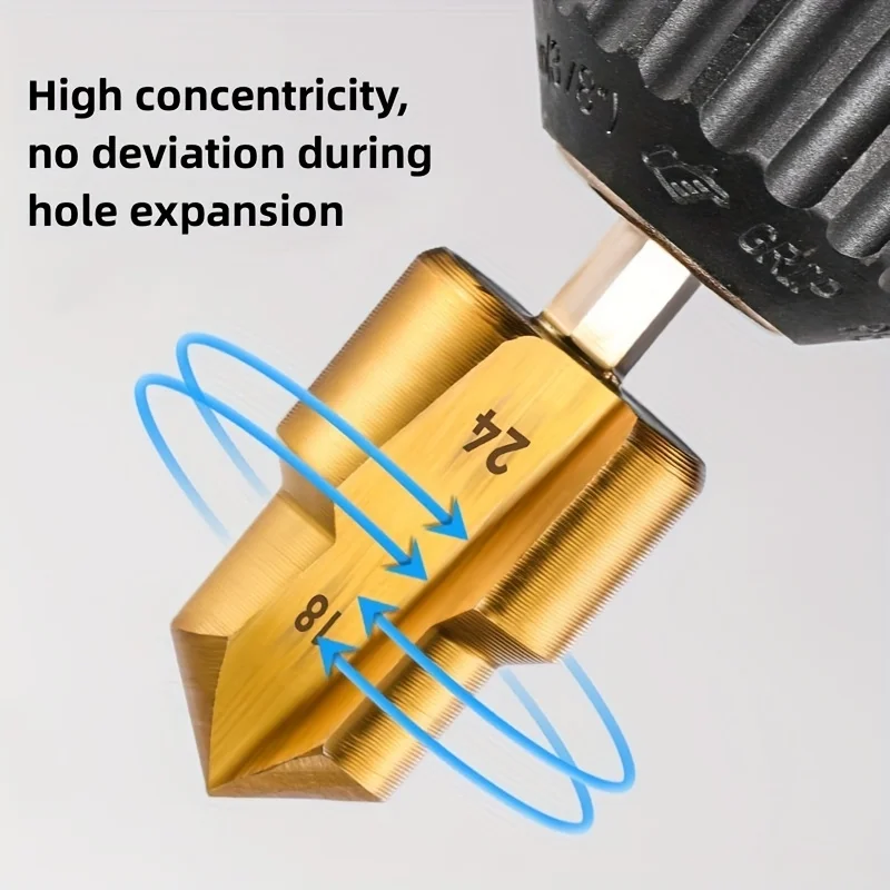 Drill Bit Step Socket For Water PVC Pipe Expander Connector Repair Plumb Fit Reamer Ream Hole Elbow Tee Plumber Tool