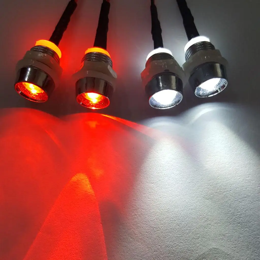 

RC Car LED Headlight Kit Metal 8mm Lights RC Lighting Upgrade Accessories for 1/10 Model Vehicles