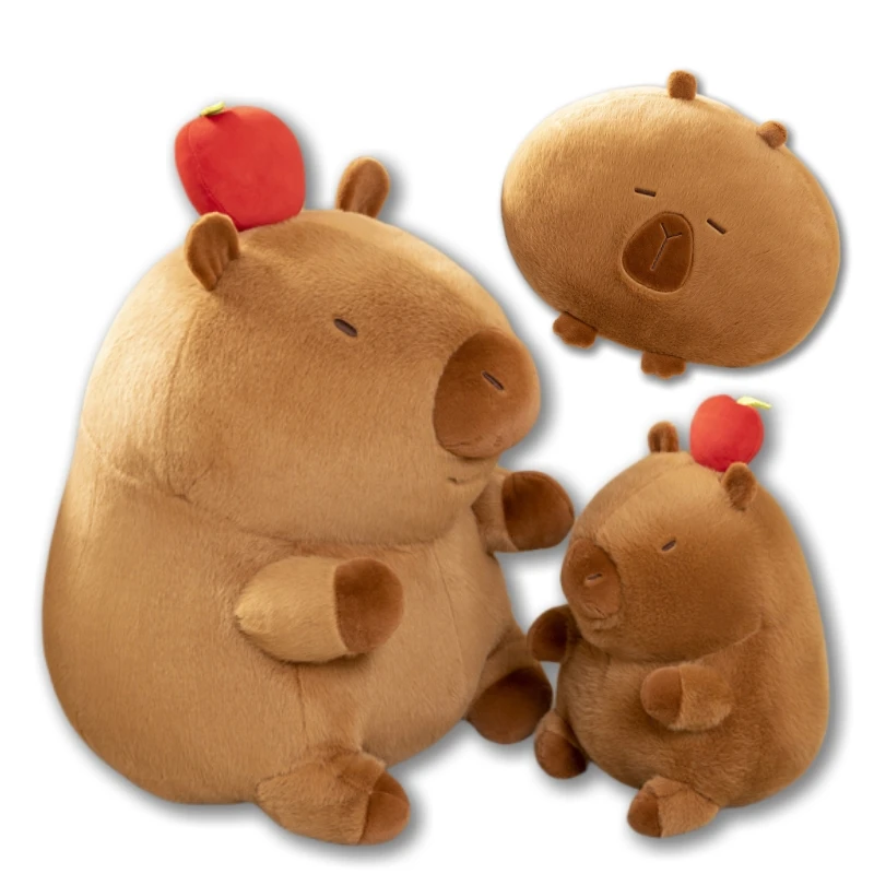 Kawaii Capybara Plush Doll Pillow Pendant Turtle Shell Strawberry Apple Cute Capybara Decoration Home Gift For Children