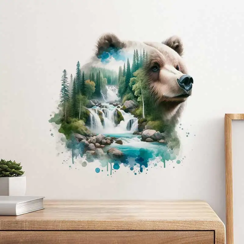Powerful Grizzly Stickers Decoration for Living Room, Wall, Bedroom, Toilet and Home Decor Waterproof Decals  Stickers S951