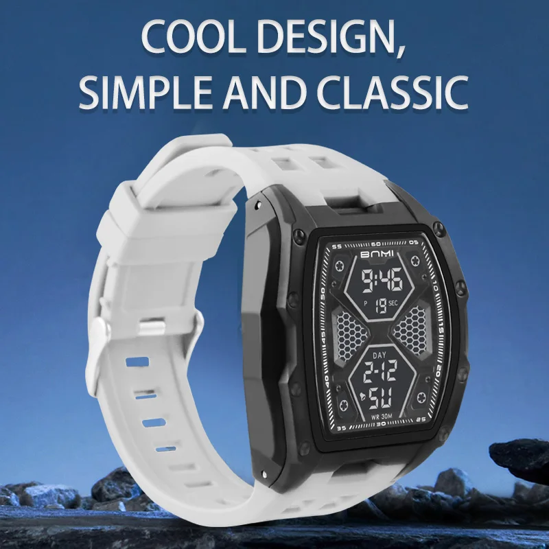 Мужские спортивные часы, многофункциональные светящиеся цифровые часы с еженедельным календарем, водонепроницаемые, с секундомером, хронографом, электронные часы