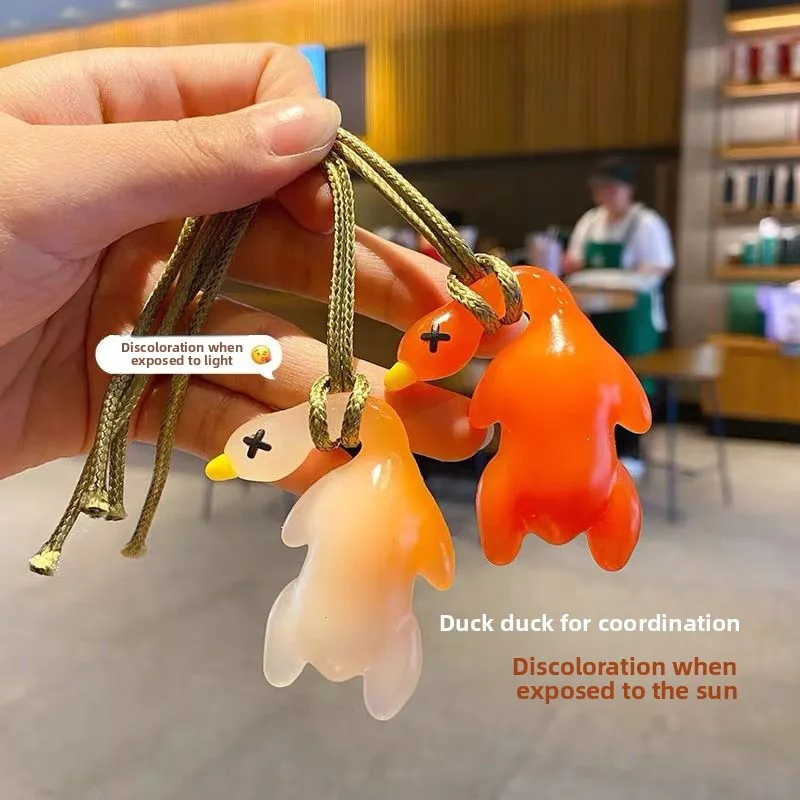 

Original Color Changing Roast Duck Car Hanging Ornament UV Mirror Decor Keychain Bag Charm108