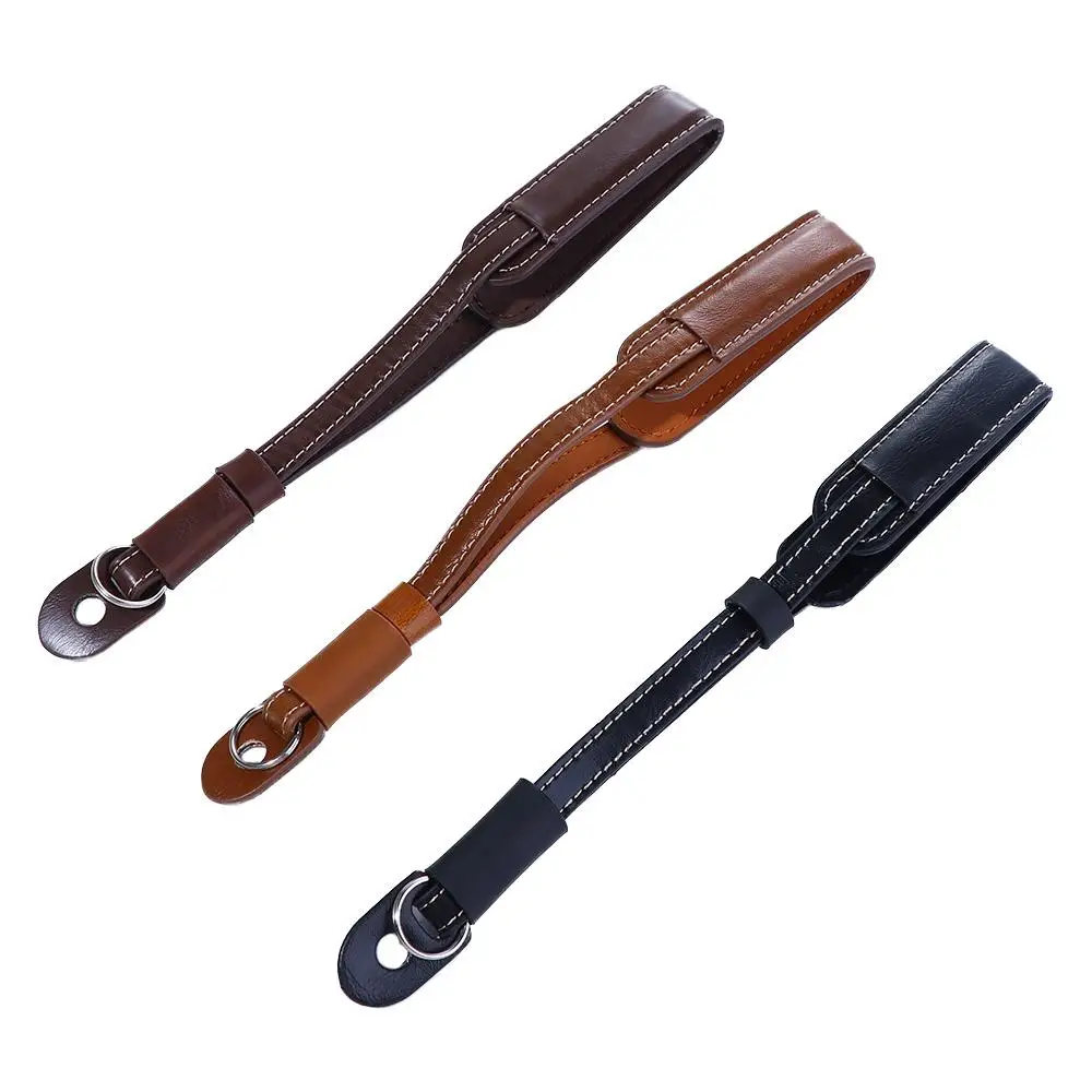 Wennew DSLR Camera Wrist Hand Strap PU Leather Lanyard for Digital Camera Black Brown Coffee