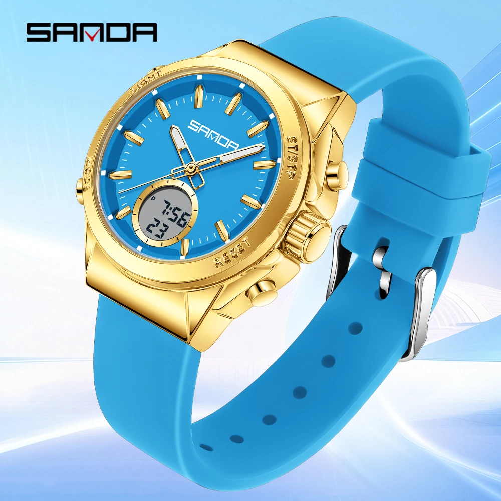 

SNADA Новинка 9103, студенческие электронные часы, водонепроницаемые многофункциональные ночные часы с двойным дисплеем, студенческие электронные часы