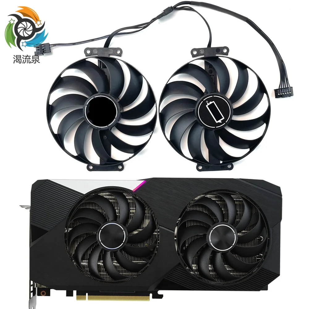 جديد 95 مللي متر T129215SU 12 فولت 0.5A 6Pin RTX3070 3060Ti بطاقة الرسومات برودة مروحة ل ASUS GeForce RTX 3060 Ti 3070 المزدوج OC مروحة