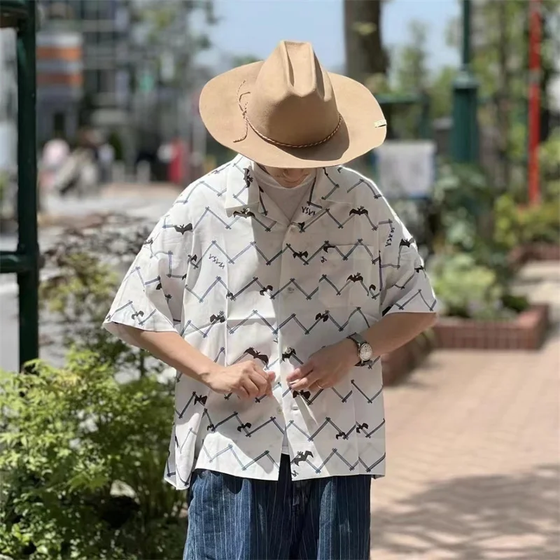 

Повседневный Visvim 23SS COPA ort Sve Batwing Открытый кардиган irt Пара Одинаковые летние гавайские свободные посадки Молодежный тренд