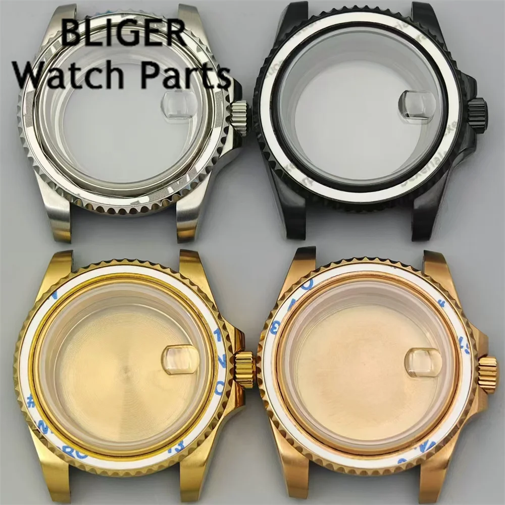 BLIGER 40mm SUB Diving Watch Case Sapphire Glass Fit GMT NH34 NH35 NH36 ETA2824 2836 PT5000 Miyota 8215 Mingzhu DG 2813 Movement