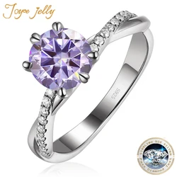 JoyceJelly 925 Sterling Silver Ring 1CT D Color VVS 3EX 8H8A Moissanite Diamond Jewelry Luxury Wedding Rings For Women Gift