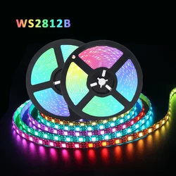 5050 RGB LED Strip Addressable DC 5V 3pin WS2812B IC 60 LEDs/M 30LEDs/M IP30 IP65 Lamp Waterproof Light Tape Chip LED 5M Digital