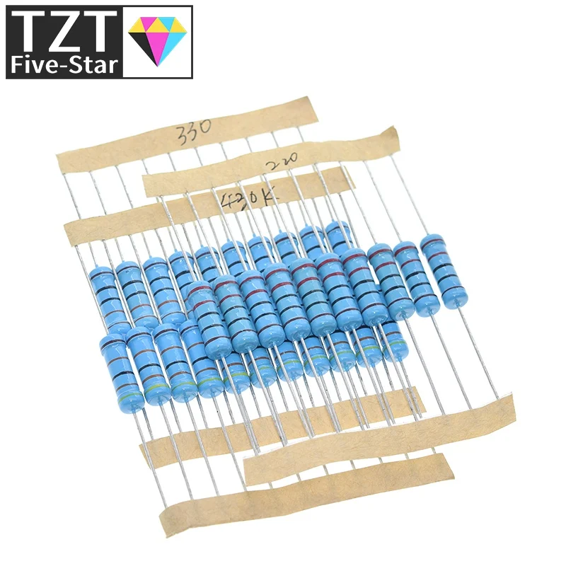 Imagem -03 - Metal Film Resistor Kit Conjunto para Arduino 560 Pcs 2w 0.22r1mo 56valoresx10 Pcs