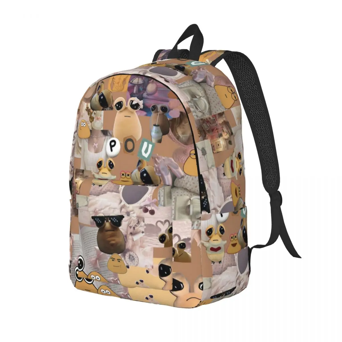 My Pet Alien Pou Backpack for Preschool Primary School Student Virtual Pet Bookbag Boy Girl Kids Daypack Gift