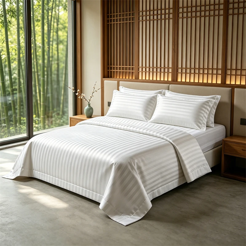 4Pcs Hotel Luxury 100% Cotton Bedding Set White Duvet Cover Flat Sheet/Fitted Sheet Pillowcases EU Single/Double/King Size
