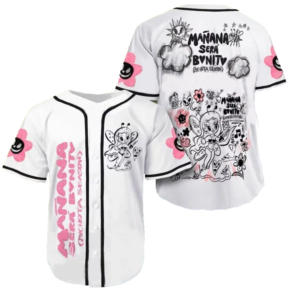 Karol G Уличная одежда Harajuku Бейсбольная форма на тонких пуговицах Бейсбольная майка для мужчин/женщин Цвет12