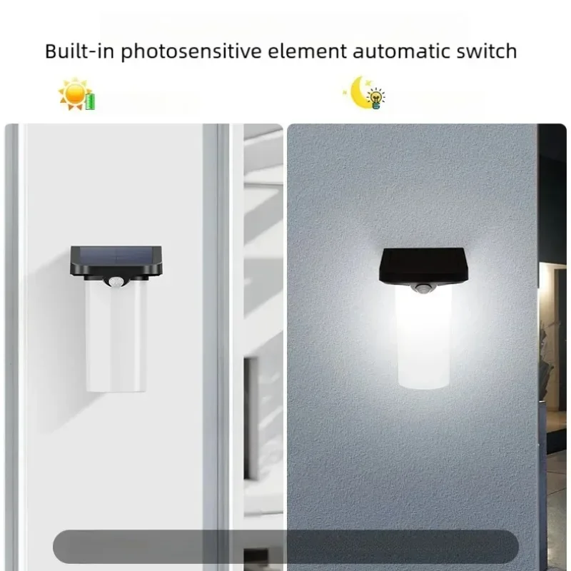 Waterproof Motion Sensor Security Solar Powered Pathway Lighting LED Wall Lamp Outdoor Solar Garden Lights