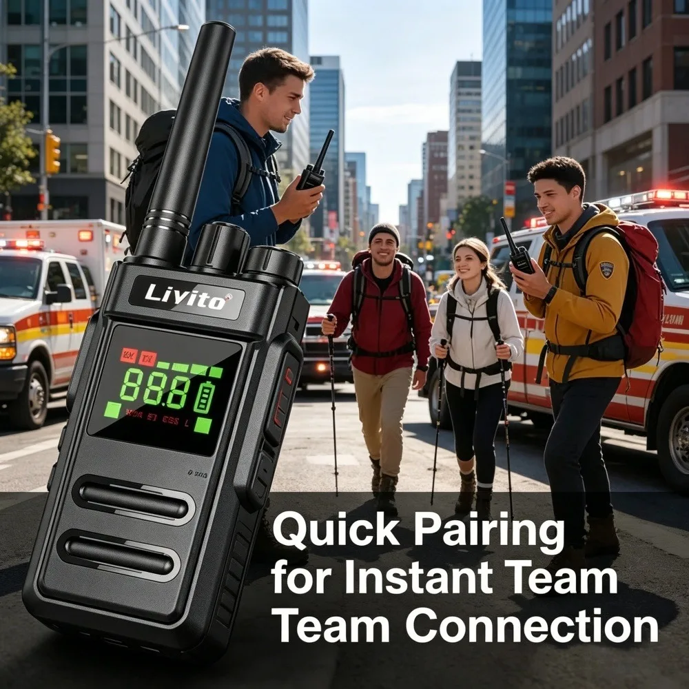 Two Way Radios Walkie Talkies LCD Screen CTCSS DCS Long Range Rechargeable 16CH Portable for Kids Adults Camping Hiking Hunting