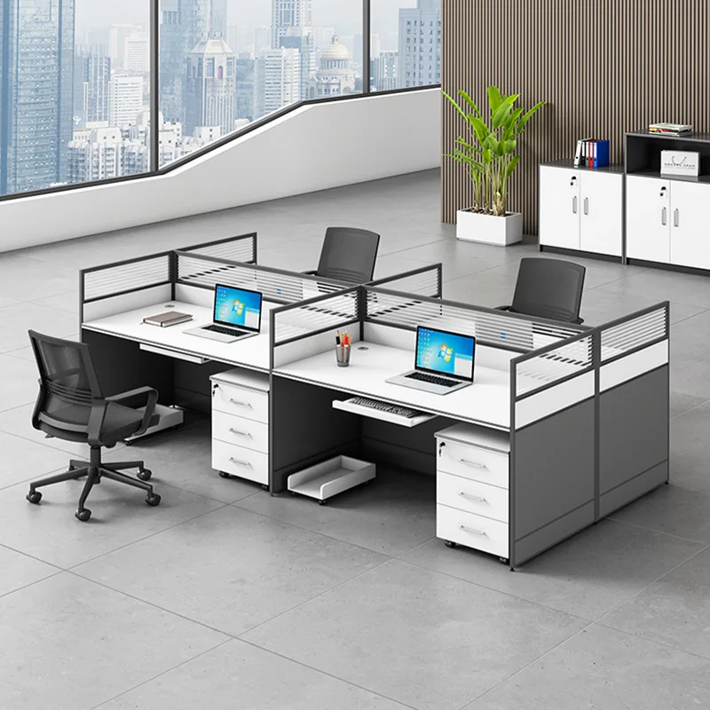 

Simple desk, 4-seater screen, desk and chair, combination office staff, desk, 2-person staff desk