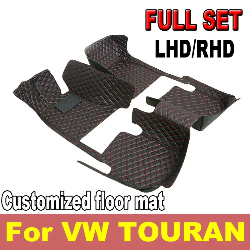 

Car Floor Mats For Volkswagen TOURAN 7-seat 2006-2015 2014 2013 2012 2011 Custom Auto Foot Pads Automobile Carpet Cover interior