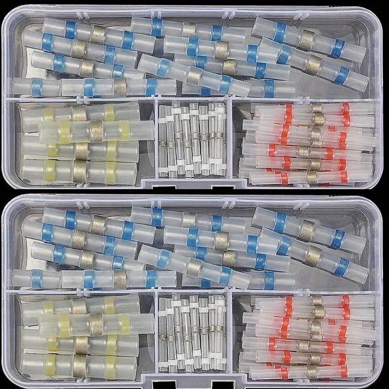 50pcs Heat Sealed Wire Connectors, Heat Shrink Tubing, Heat Shrink Welding Sleeves, Used for Crimping and Docking Terminals