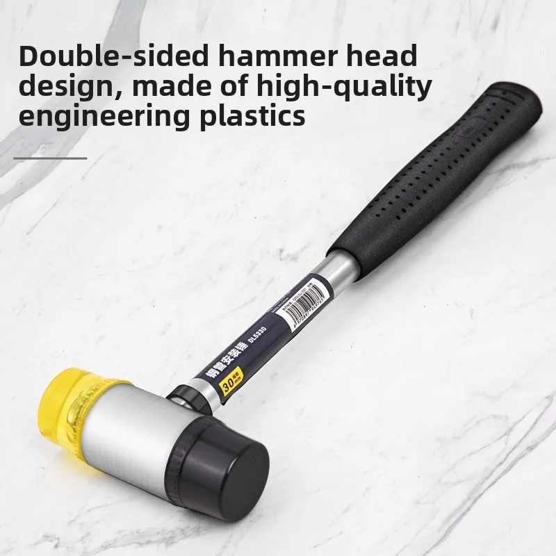 30mm / 35mm / 40mm Rubber Hammer Double Faced Work Glazing Window Nylon Hammer with Round Head and Non-slip Handle DIY Hand Tool