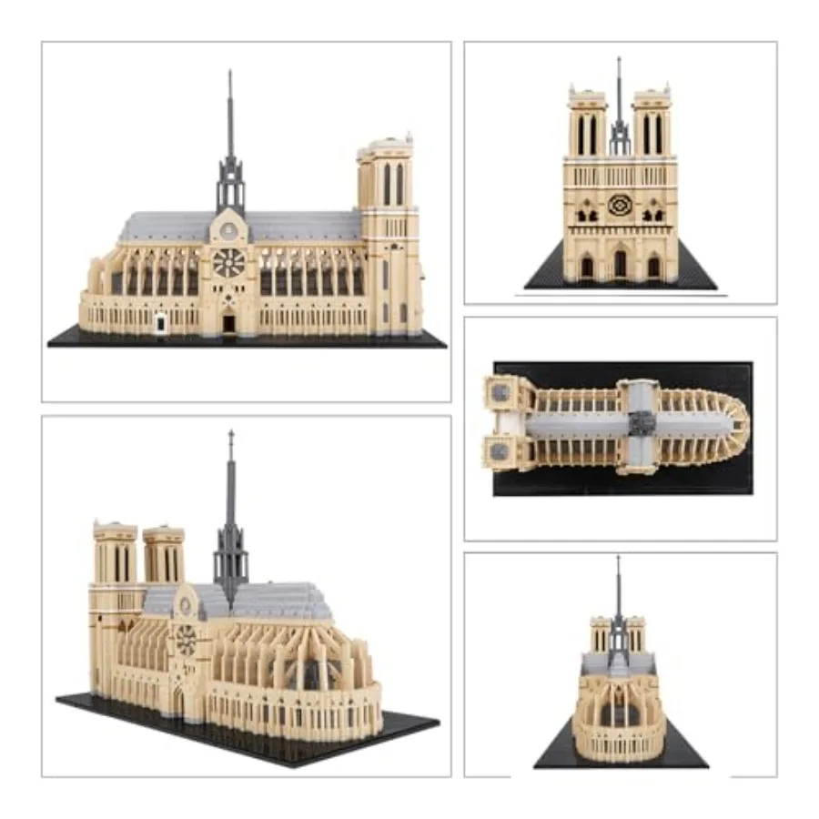Bouwstenen Architectuur Notre Dame de Paris Model Micro Mini Blokken Creatieve bouwstenen Set 7380-delig