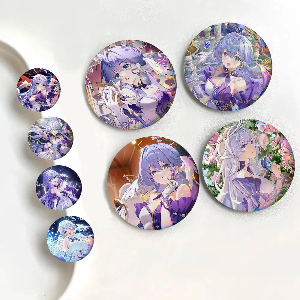 Game Honkai Star Rail Robin Round Badge Lapel Pin Backpack Clothing Jewelry Accessories Gift Brooch