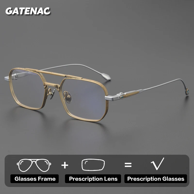 Gatenac Luxury Brand Prescription Glasses Men Pilot Photochromic Anti Blue Light Reading Glasses Progressive Women Eyewear