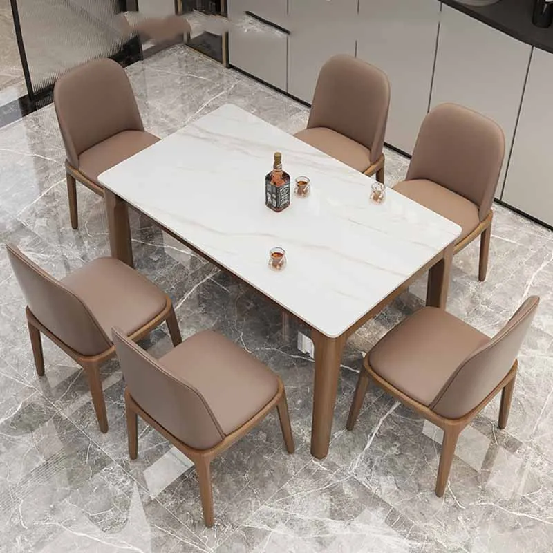 

Wooden Unique Dining Table Kawaii Light Luxury Big 4 Chairs Restaurant Tables Living Room White Mesas De Jantar Home Furniture