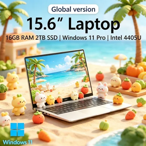 Zephyrine 2026 Opulent Hyper Slender Laptop 15.6 16GB RAM SSD Intel 4405U Radiant Gaming PC Pantalla 1920*1080 Sagacious