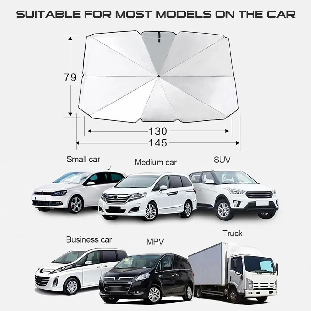 Car Sunshade Umbrella Front Windshield Silver Glue Sunshade Umbrella Uv Resistant Folding Car Umbrella Car Sunscreen Accessories image 5